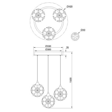 Globo - LED-hanglamp met kabel LED/24W/230V