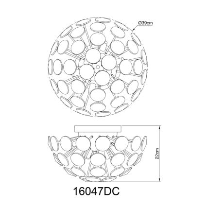 Globo - Plafondlamp 10xG9/7W/230V glanzend chroom diameter 39 cm
