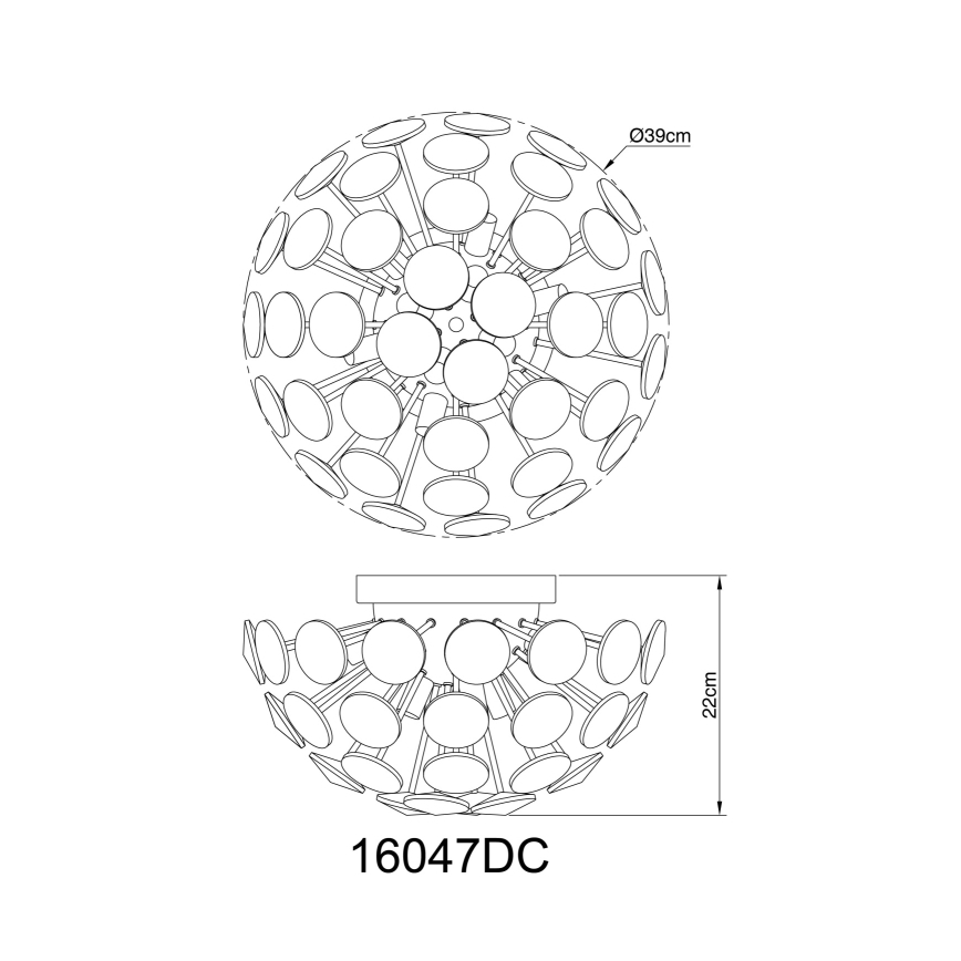 Globo - Plafondlamp 10xG9/7W/230V glanzend chroom diameter 39 cm