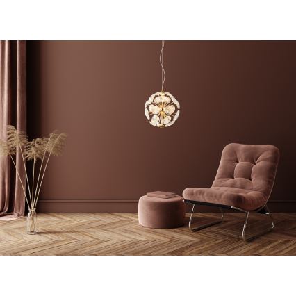 Globo - Suspension sur câble LED, 12W, 230V, 3000K, dorée