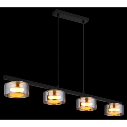Globo - LED Hanglamp aan een koord 4xGX53/6W/230V gerookt/bruin