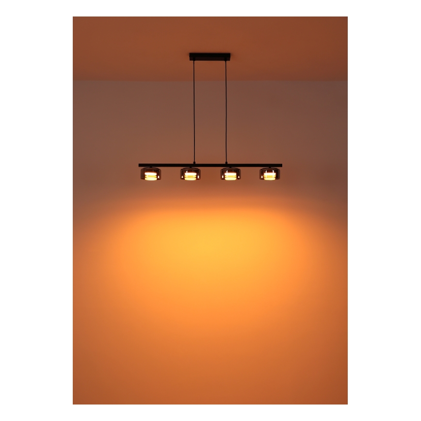 Globo - Suspension filaire LED 4xGX53/6W/230V fumé/noir