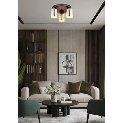 Globo - Plafondlamp 3xE27/60W/230V glanzend chroom Ø 34,5 cm