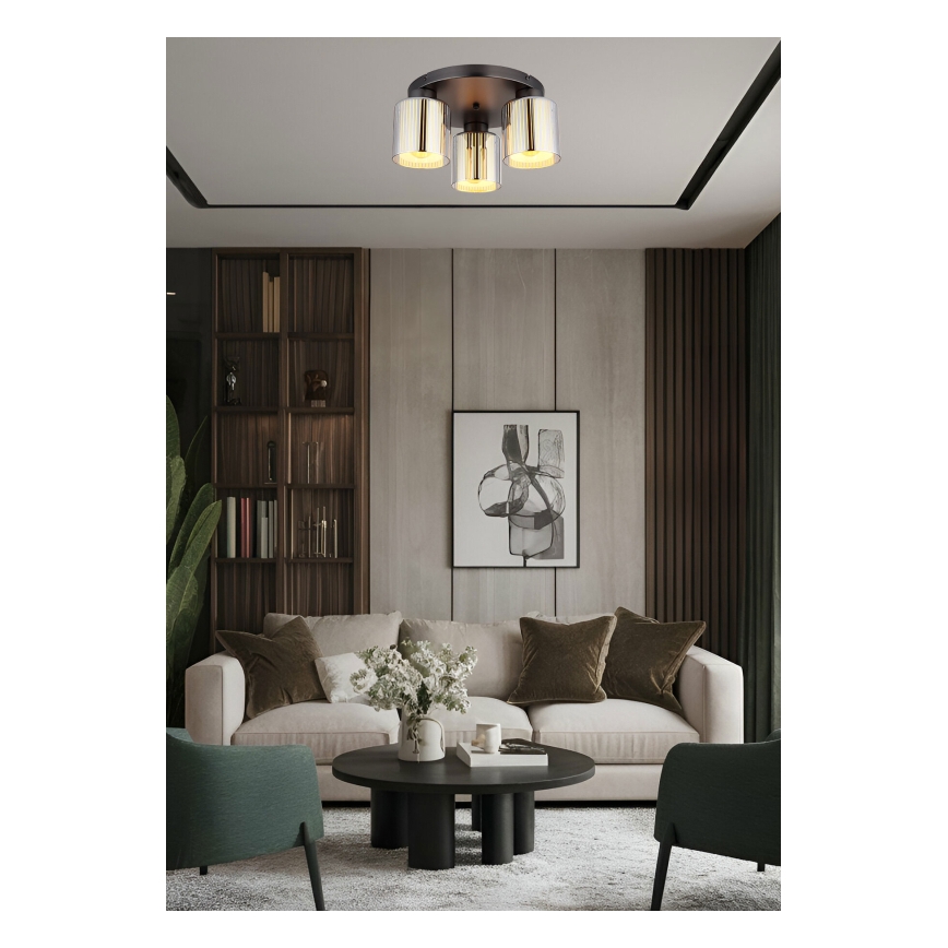 Globo - Plafondlamp 3xE27/60W/230V glanzend chroom Ø 34,5 cm