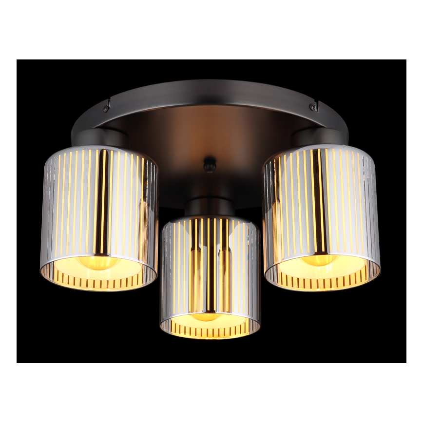 Globo - Plafondlamp 3xE27/60W/230V glanzend chroom Ø 34,5 cm