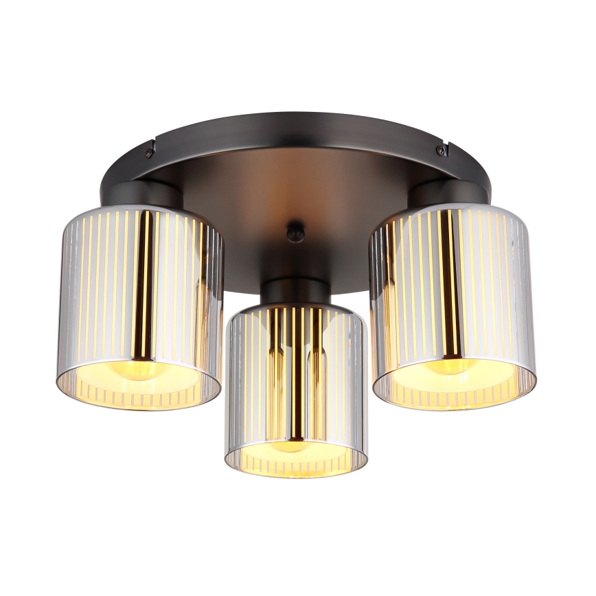 Globo - Plafondlamp 3xE27/60W/230V glanzend chroom Ø 34,5 cm