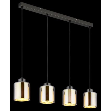 Globo - Hanglamp aan een koord 4xE27/60W/230V glanzend chroom