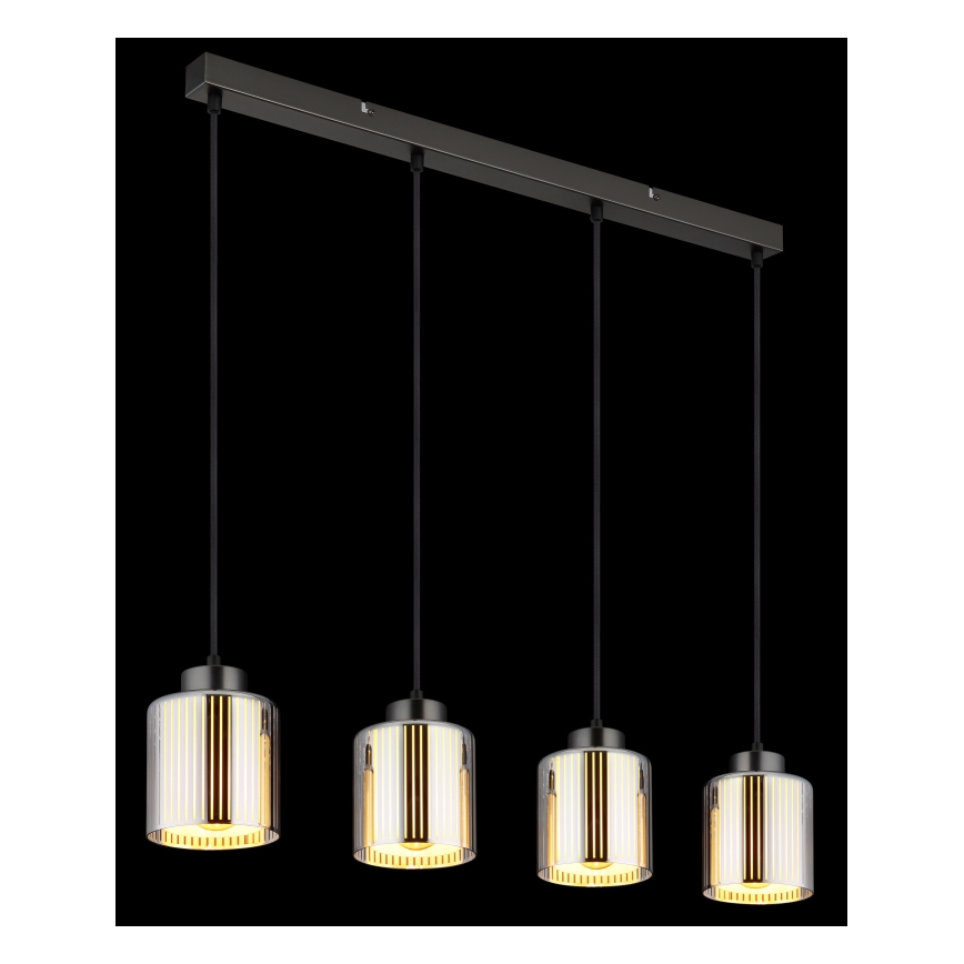 Globo - Hanglamp aan een koord 4xE27/60W/230V glanzend chroom