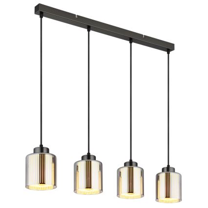 Globo - Hanglamp aan een koord 4xE27/60W/230V glanzend chroom