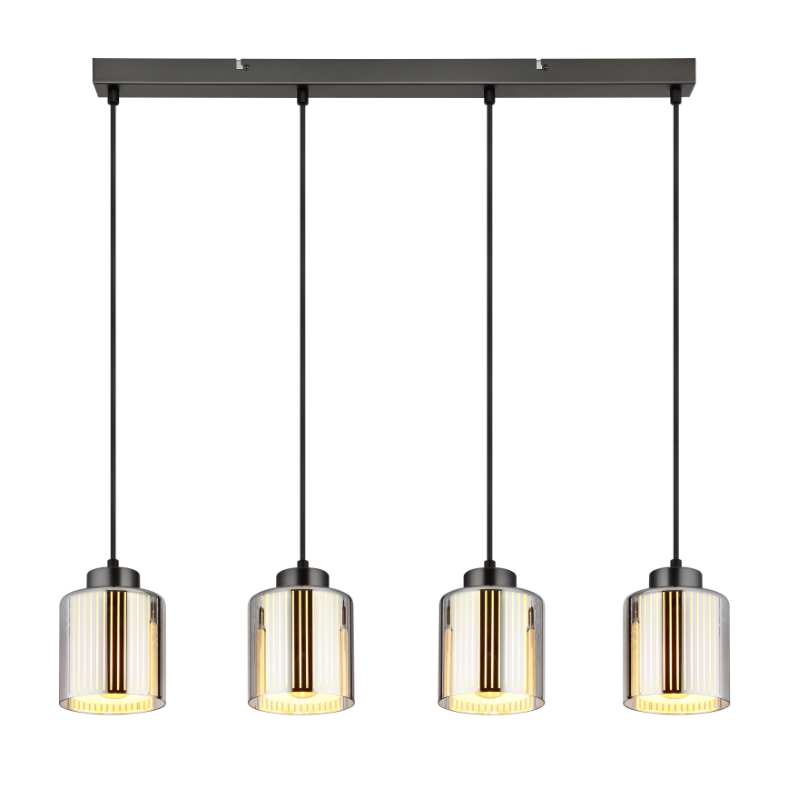 Globo - Hanglamp aan een koord 4xE27/60W/230V glanzend chroom