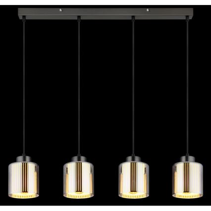 Globo - Hanglamp aan een koord 4xE27/60W/230V glanzend chroom