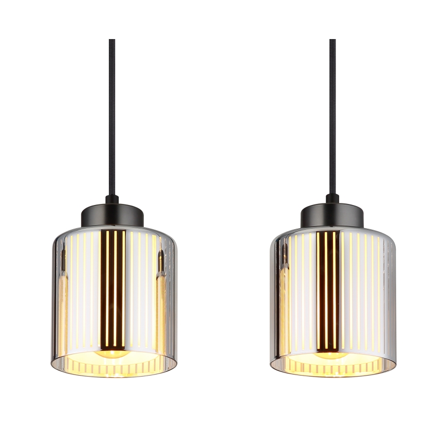 Globo - Hanglamp aan een koord 4xE27/60W/230V glanzend chroom