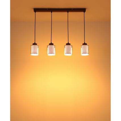 Globo - Hanglamp aan een koord 4xE27/60W/230V glanzend chroom