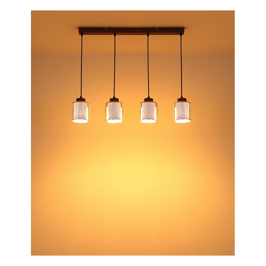 Globo - Hanglamp aan een koord 4xE27/60W/230V glanzend chroom
