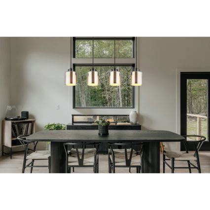 Globo - Suspension filaire 4xE27/60W/230V chrome brillant
