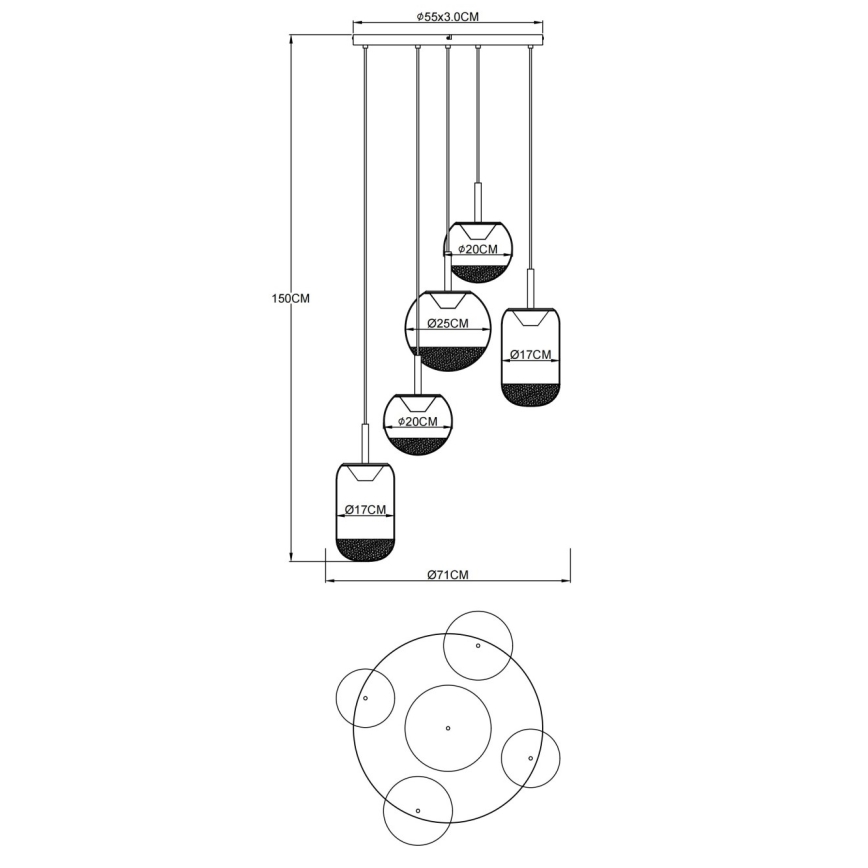 Globo - LED-hanglamp aan kabel LED/35W/230V