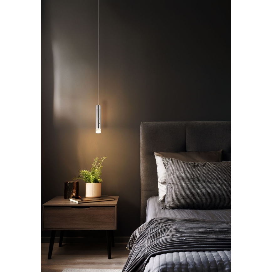 Globo - Dimbare aanraakgevoelige oplaadbare 2-in-1 LED-lamp LED/2W/230/5V mat chroom