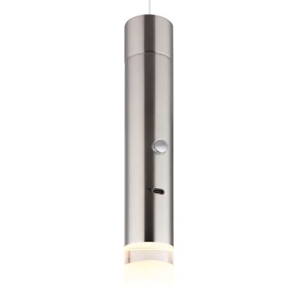 Globo - Dimbare aanraakgevoelige oplaadbare 2-in-1 LED-lamp LED/2W/230/5V mat chroom