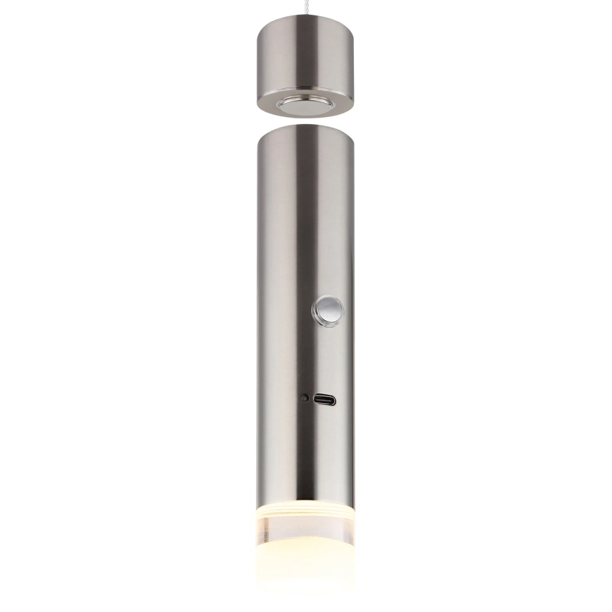 Globo - Dimbare aanraakgevoelige oplaadbare 2-in-1 LED-lamp LED/2W/230/5V mat chroom