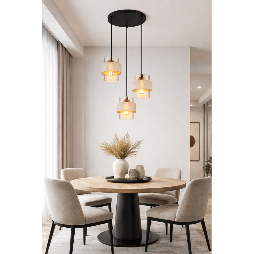 Globo - Suspension sur câble 3xE27/40W/230V