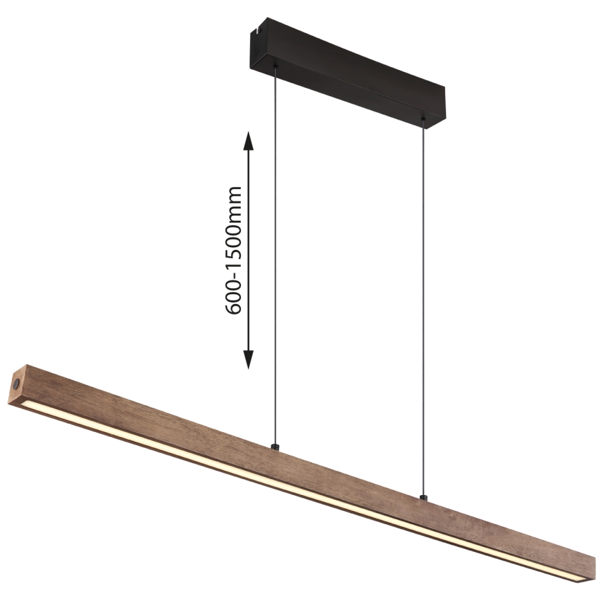 Globo - Dimbare LED-hanglamp met aanraakbediening aan kabel LED/24W/230V + LED/3W 3000K bruin