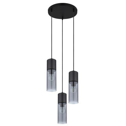 Globo - Hanglamp aan een koord 3xE27/25W/230V diameter 30 cm zwart