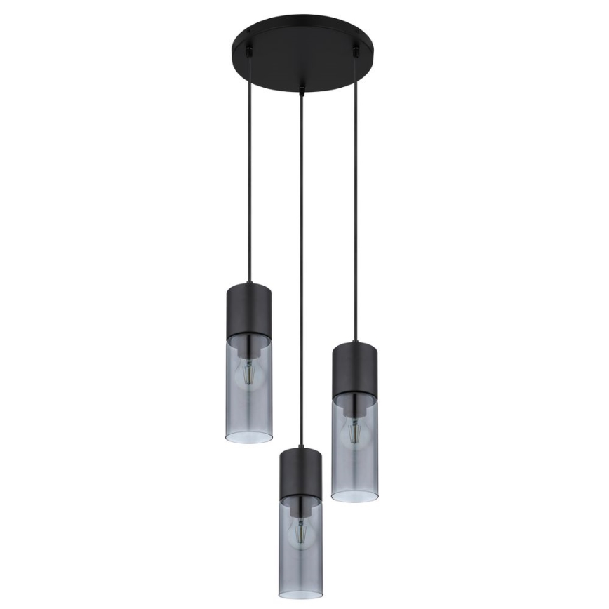 Globo - Hanglamp aan een koord 3xE27/25W/230V diameter 30 cm zwart