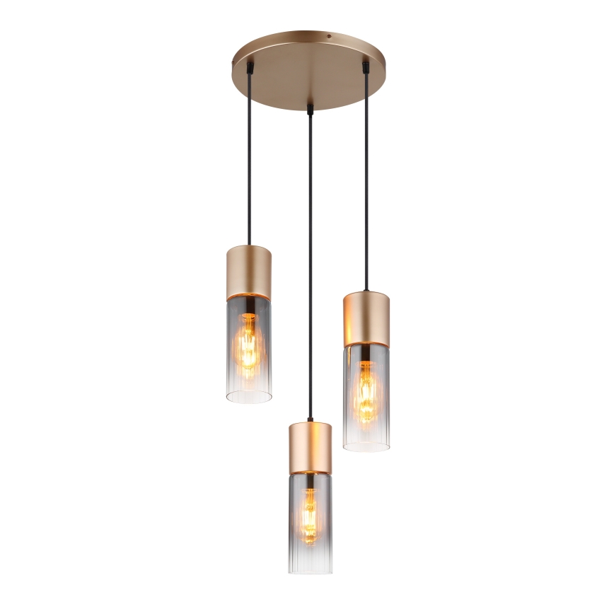 Globo - Suspension sur câble 3xE27/25W/230V bronze Ø 30 cm