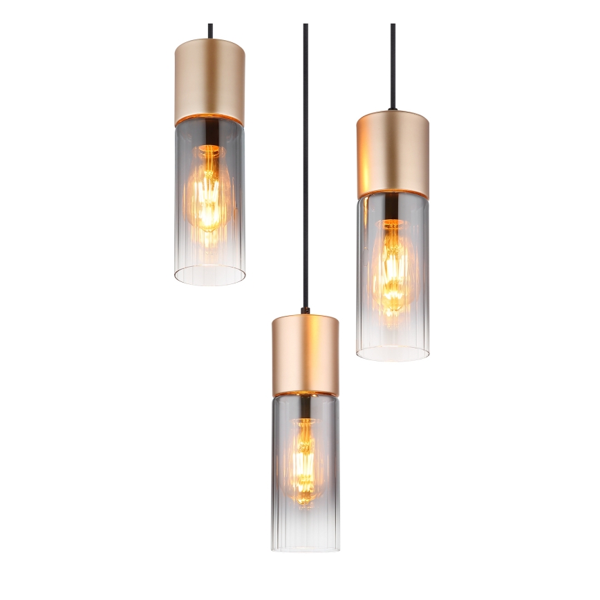 Globo - Suspension sur câble 3xE27/25W/230V bronze Ø 30 cm
