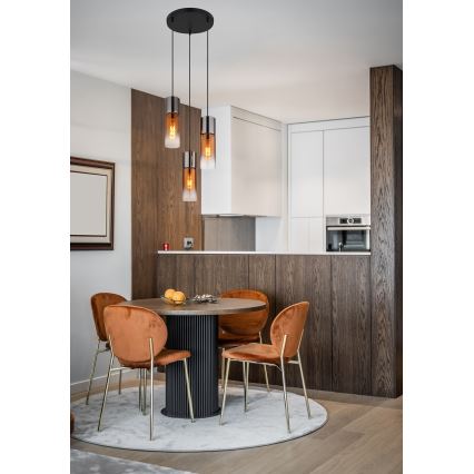 Globo - Hanglamp aan een koord 3xE27/25W/230V zwart/koper