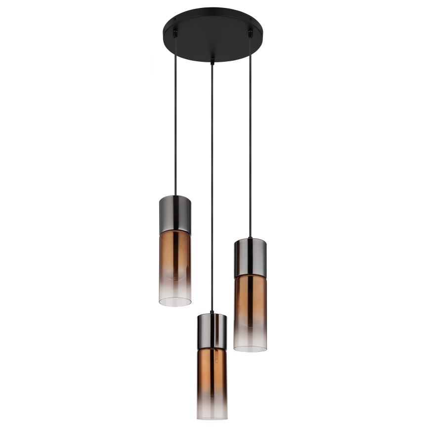 Globo - Hanglamp aan een koord 3xE27/25W/230V zwart/koper