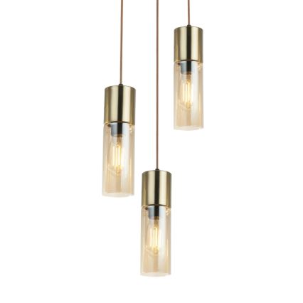 Globo - Hanglamp aan een koord 3xE27/25W/230V diameter 30 cm messing