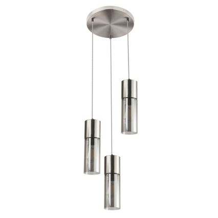 Globo - Hanglamp aan een koord 3xE27/25W/230V diameter 30 cm mat chroom