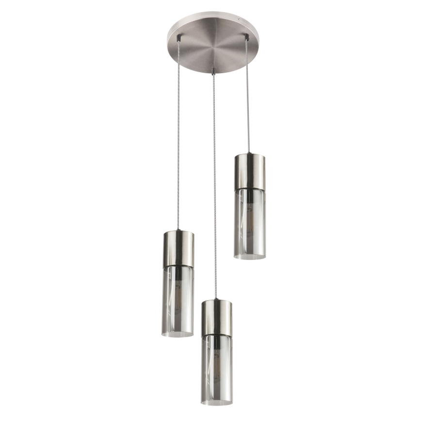Globo - Hanglamp aan een koord 3xE27/25W/230V diameter 30 cm mat chroom