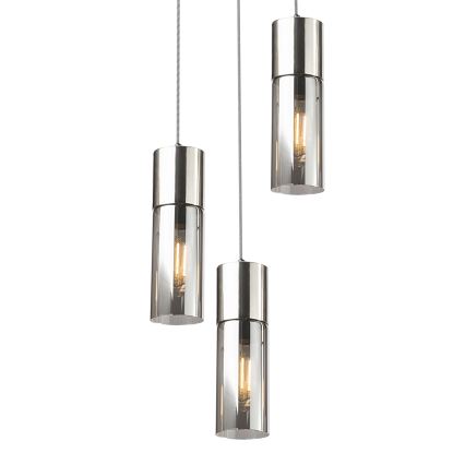 Globo - Hanglamp aan een koord 3xE27/25W/230V diameter 30 cm mat chroom