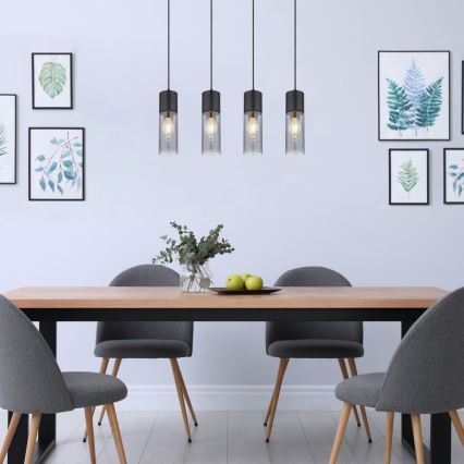 Globo - Hanglamp aan een koord 4xE27/25W/230V zwart