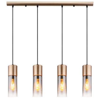 Globo - Suspension sur câble 4xE27/25W/230V, finition bronze