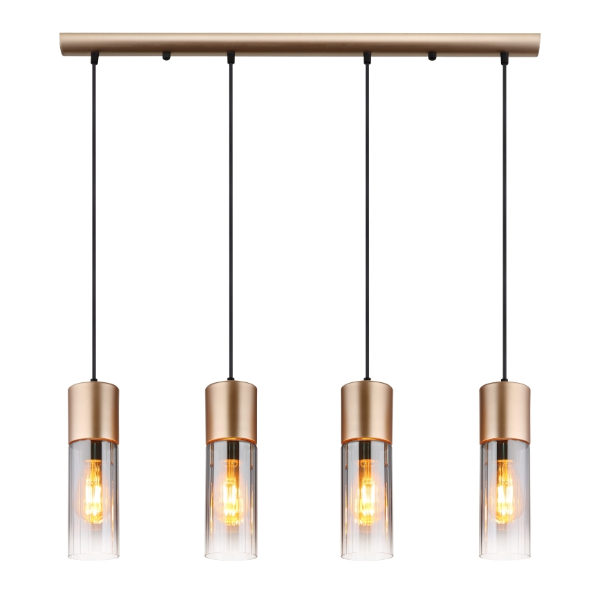 Globo - Suspension sur câble 4xE27/25W/230V, finition bronze
