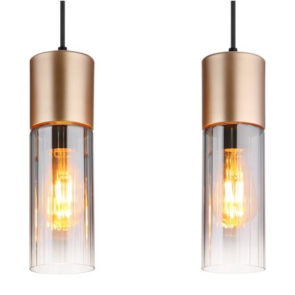 Globo - Suspension sur câble 4xE27/25W/230V, finition bronze