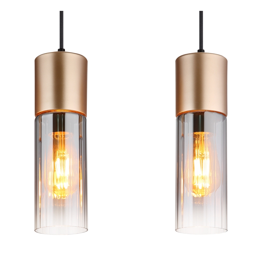 Globo - Suspension sur câble 4xE27/25W/230V, finition bronze