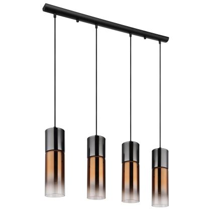 Globo - Hanglamp aan een koord 4xE27/25W/230V zwart/koper