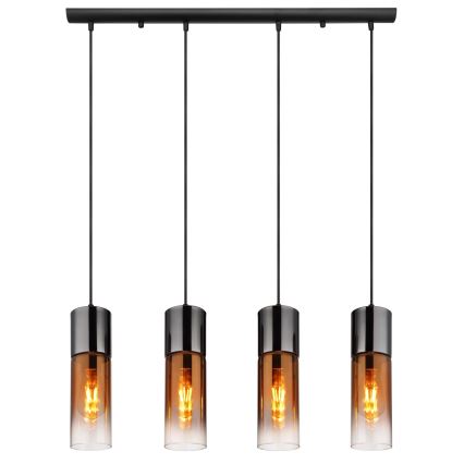 Globo - Hanglamp aan een koord 4xE27/25W/230V zwart/koper