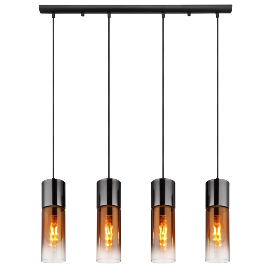 Globo - Hanglamp aan een koord 4xE27/25W/230V zwart/koper