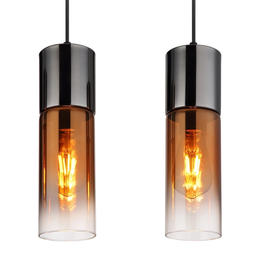 Globo - Hanglamp aan een koord 4xE27/25W/230V zwart/koper