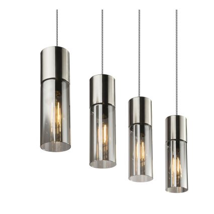 Globo - Suspension filaire 4xE27/25W/230V chrome mat