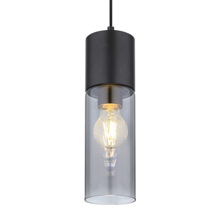 Globo - Hanglamp aan een koord 1xE27/25W/230V diameter 10,5 cm zwart