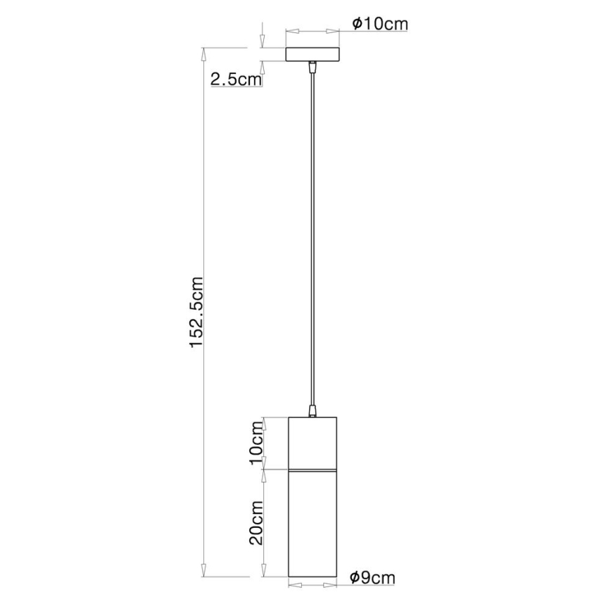 Globo - Hanglamp aan een koord 1xE27/25W/230V diameter 10,5 cm zwart