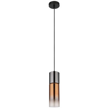 Globo - Hanglamp aan een koord 1xE27/25W/230V diameter 10,5 cm zwart/koper