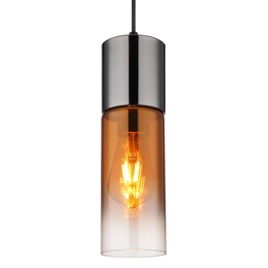Globo - Hanglamp aan een koord 1xE27/25W/230V diameter 10,5 cm zwart/koper