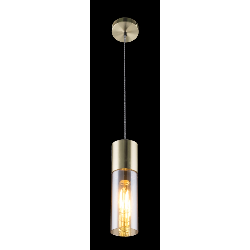 Globo - Hanglamp aan een koord 1xE27/25W/230V diameter 10,5 cm messing